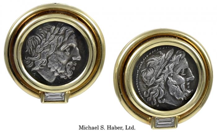 bvlgari gold earrings coin